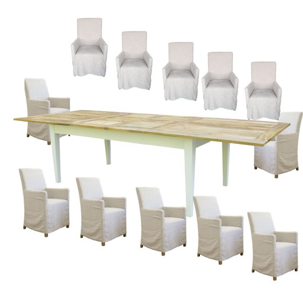 Lavasa Dining Set Mango Wood Table 6 French Provincial Carver Chair