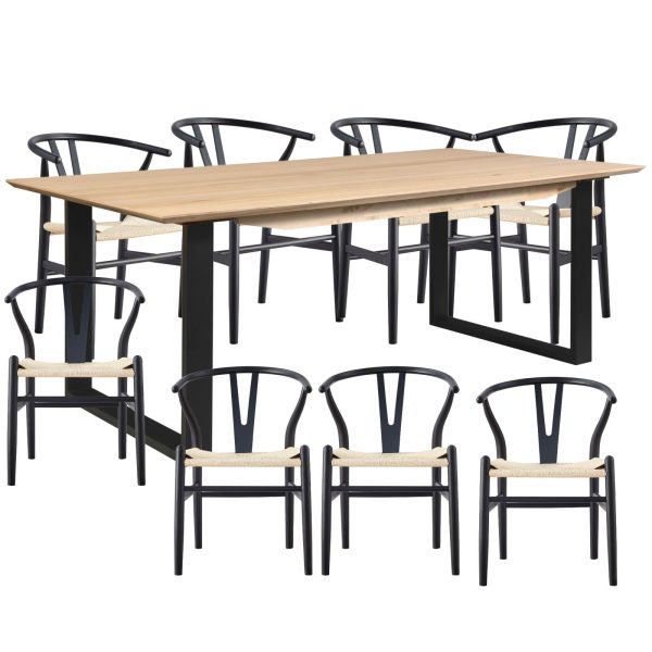 Aconite 9pc 210cm Dining Table Set 8 Chair Solid Messmate Timber Wood