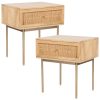 Tanque Bedside Table Drawer Storage Cabinet Solid Mango Wood Rattan