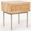 Tanque Bedside Table Drawer Storage Cabinet Solid Mango Wood Rattan