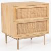 Tanque Bedside Table Drawer Storage Cabinet Solid Mango Wood Rattan