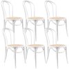Azalea Arched Back Dining Chair Solid Elm Timber Wood Rattan Seat