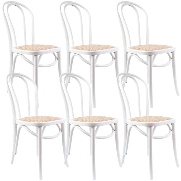Azalea Arched Back Dining Chair Solid Elm Timber Wood Rattan Seat