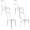 Azalea Arched Back Dining Chair Solid Elm Timber Wood Rattan Seat