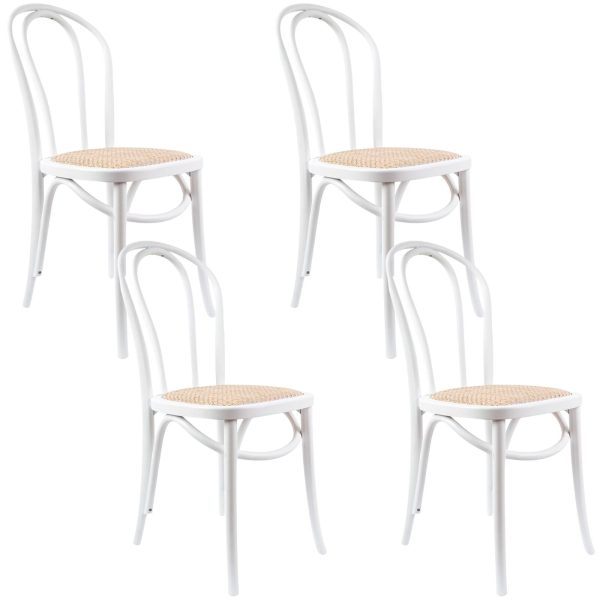 Azalea Arched Back Dining Chair Solid Elm Timber Wood Rattan Seat