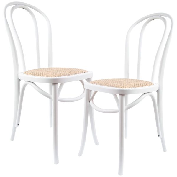 Azalea Arched Back Dining Chair Solid Elm Timber Wood Rattan Seat