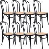 Azalea Arched Back Dining Chair Solid Elm Timber Wood Rattan Seat