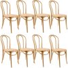 Azalea Arched Back Dining Chair Solid Elm Timber Wood Rattan Seat