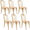 Azalea Arched Back Dining Chair Solid Elm Timber Wood Rattan Seat