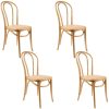 Azalea Arched Back Dining Chair Solid Elm Timber Wood Rattan Seat