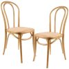 Azalea Arched Back Dining Chair Solid Elm Timber Wood Rattan Seat