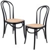 Azalea Arched Back Dining Chair Solid Elm Timber Wood Rattan Seat