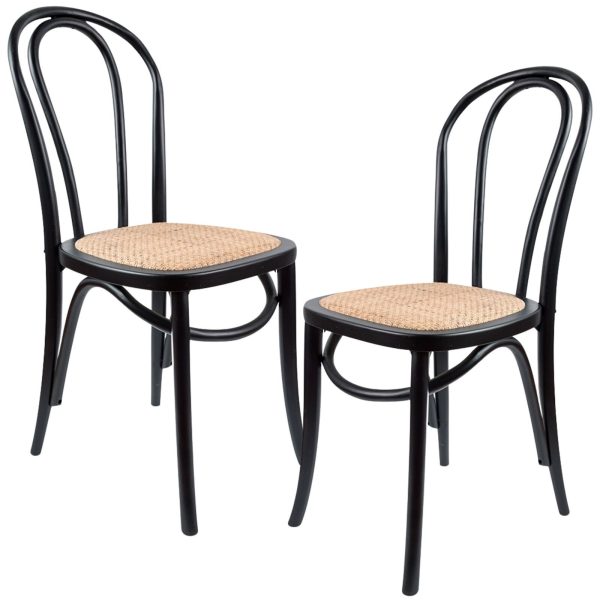 Azalea Arched Back Dining Chair Solid Elm Timber Wood Rattan Seat