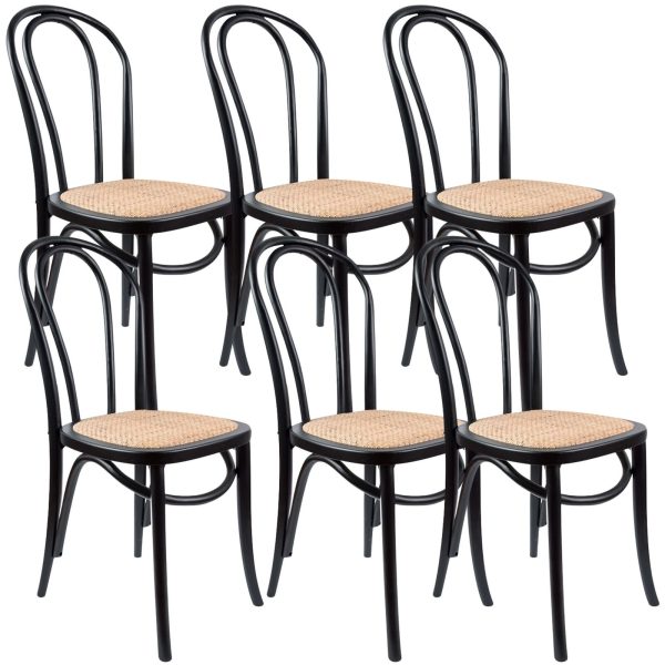 Azalea Arched Back Dining Chair Solid Elm Timber Wood Rattan Seat