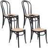 Azalea Arched Back Dining Chair Solid Elm Timber Wood Rattan Seat