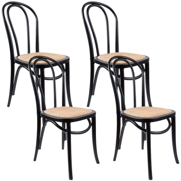 Azalea Arched Back Dining Chair Solid Elm Timber Wood Rattan Seat