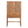 Jasmine Tall Storage Cabinet 90cm 2 Door 1 Drawer Mindi Wood Rattan