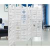 Victorville Circle Jali 4 Panel Room Divider Screen Privacy Shoji Timber Wood Stand