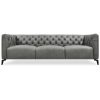 Bingham Genuine Forli Leather Sofa Upholstered Lounge Couch – Dark Grey
