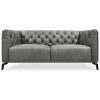 Bingham Genuine Forli Leather Sofa Upholstered Lounge Couch – Dark Grey
