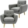 Dane Single Seater Fabric Upholstered Sofa Armchair Lounge Couch