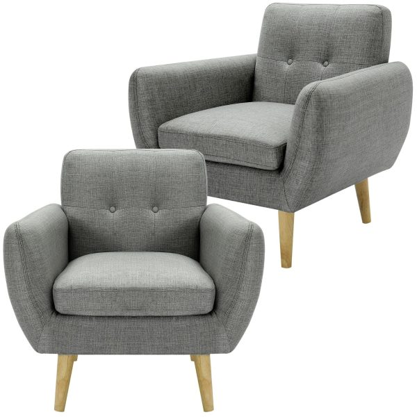 Dane Single Seater Fabric Upholstered Sofa Armchair Lounge Couch