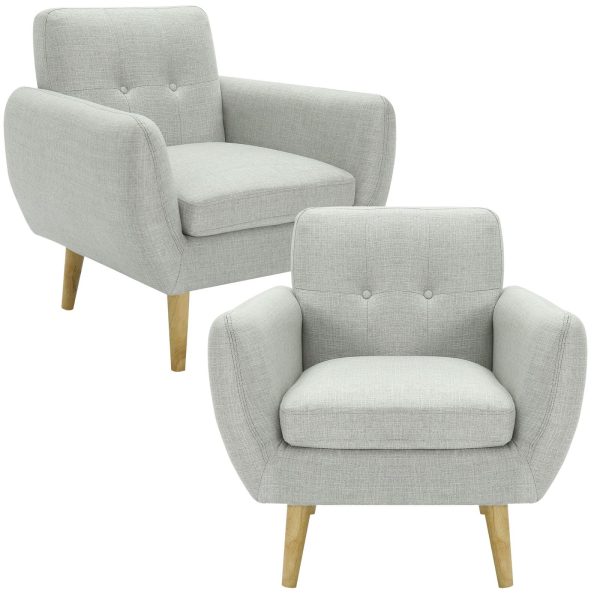 Dane Single Seater Fabric Upholstered Sofa Armchair Lounge Couch