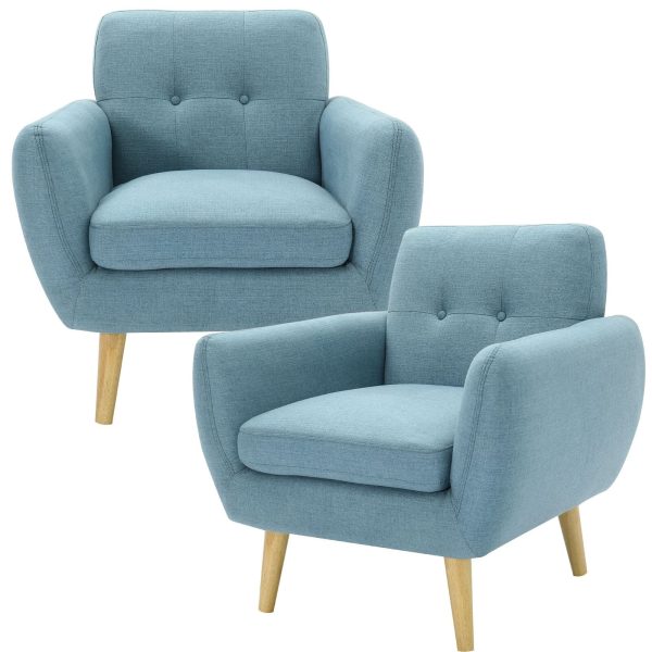 Dane Single Seater Fabric Upholstered Sofa Armchair Lounge Couch