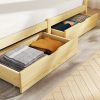 2x Storage Drawers Trundle for Single Wooden Bed Frame Base Timber