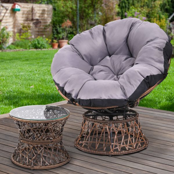 Outdoor Papasan Chairs Lounge Setting Patio Furniture Wicker