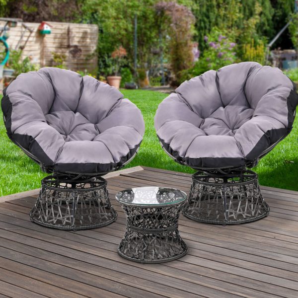 Outdoor Papasan Chairs Lounge Setting Patio Furniture Wicker