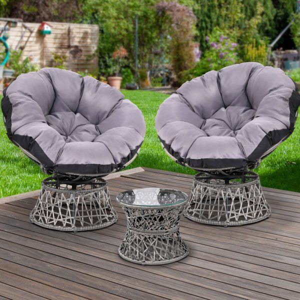 Outdoor Papasan Chairs Lounge Setting Patio Furniture Wicker