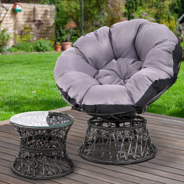 Outdoor Papasan Chairs Lounge Setting Patio Furniture Wicker