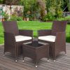 3pc Bistro Wicker Outdoor Furniture Set