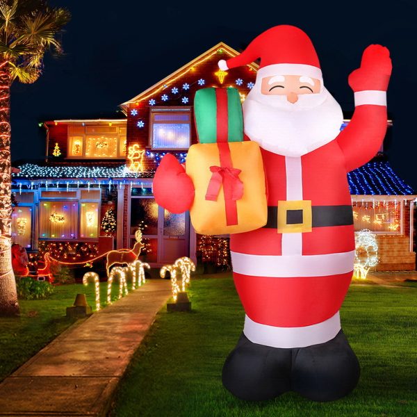 Jingle Jollys Christmas Inflatable Santa Decorations Outdoor Air-Power Light