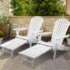 Adirondack Beach Chair with Ottoman – White