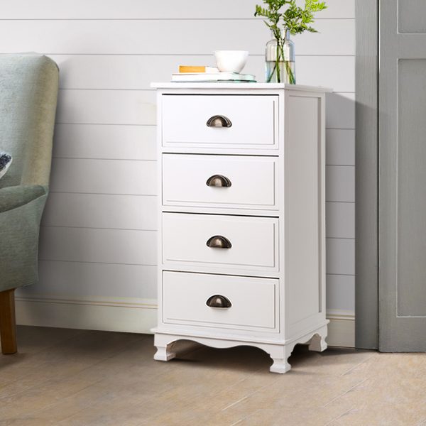 Dearne Vintage Bedside Table Chest Storage Cabinet Nightstand
