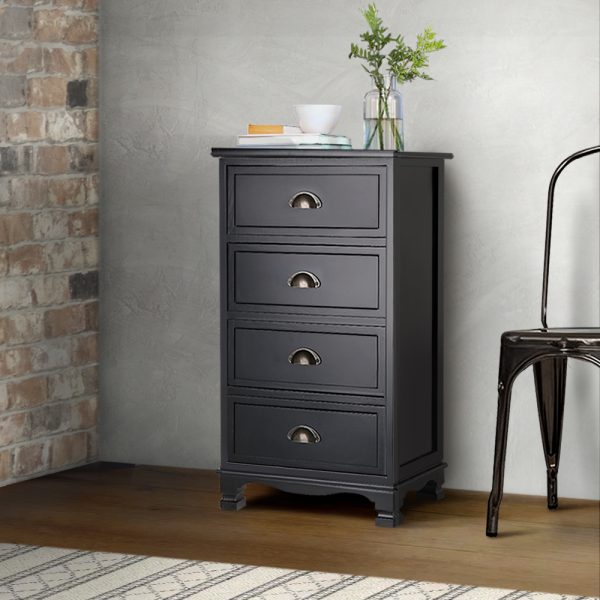 Dearne Vintage Bedside Table Chest Storage Cabinet Nightstand
