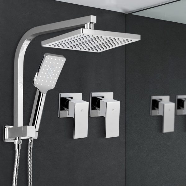 Bathroom Taps Faucet Rain Shower Head Set Hot And Cold Diverter DIY