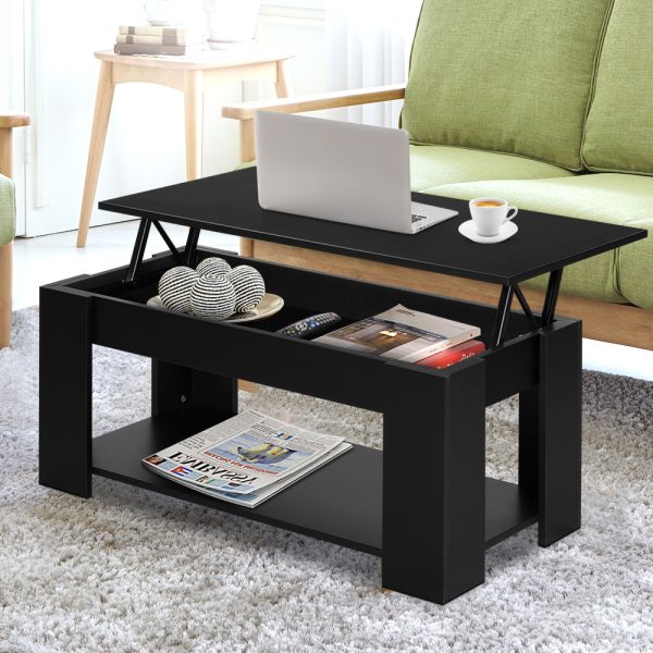 Lift Up Top Coffee Table Storage Shelf