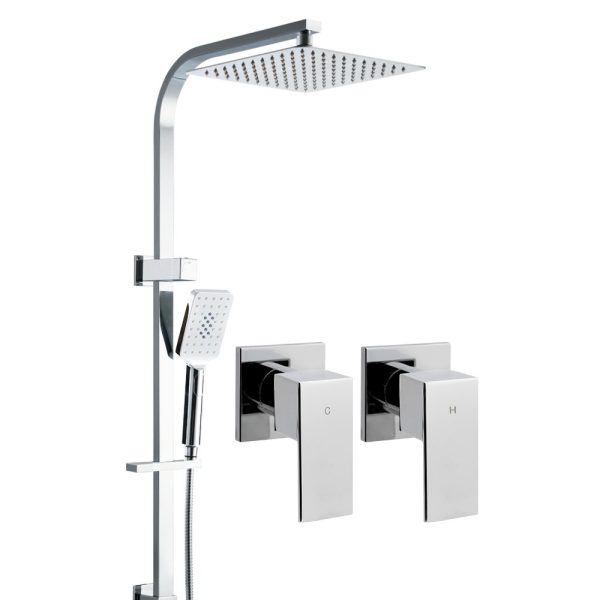 WELS 10” Rain Set Round Handheld High Pressure Wall Chrome