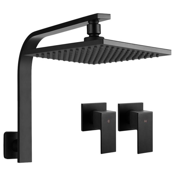 WElS 8” Rain Shower Head Set Square High Pressure Wall Arm DIY