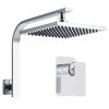 WElS 8” Rain Shower Head Set Square High Pressure Wall Arm DIY