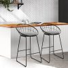 Bar Stools Steel Fabric – Grey and Black