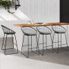 Bar Stools Steel Fabric – Grey and Black