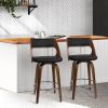 Wooden Bar Stools PU Leather – Black and Wood