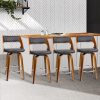 Wooden Bar Stools PU Leather – Black and Wood