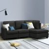 Ammon Sofa Lounge Set Modular Chaise Chair Suite Couch Dark Grey