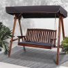 Swing Chair Wooden Garden Bench Canopy Outdoor Furniture