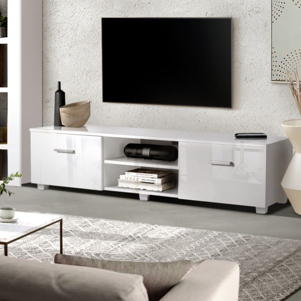 Porthcawl 140cm High Gloss TV Cabinet Stand Entertainment Unit Storage Shelf